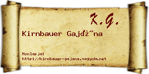 Kirnbauer Gajána névjegykártya